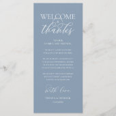 "Welcome and Thanks" Elegant Reception Guest Card Programma (Voorkant)