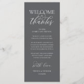 "Welcome and Thanks" Elegant Reception Guest Card Programma (Voorkant)