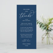 "Welcome and Thanks" Elegant Reception Guest Card Programma (Staand voorkant)