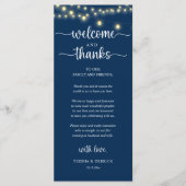 "Welcome and Thanks" Rustic Reception Guest Card Programma (Voorkant)