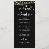 "Welcome and Thanks" Rustic Reception Guest Card Programma (Voorkant)