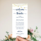 "Welcome and Thanks" Rustic Reception Guest Card Programma