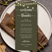 "Welcome and Thanks" Rustic Reception Guest Card Programma