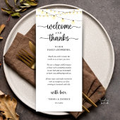 "Welcome and Thanks" Rustic Reception Guest Card Programma