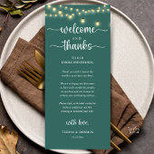 "Welcome and Thanks" Rustic Reception Guest Card Programma
