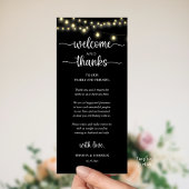 "Welcome and Thanks" Rustic Reception Guest Card Programma