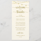 "Welcome and Thanks" Rustic Reception Guest Card Programma (Voorkant)