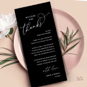 Welcome and Thanks, Wedding Dinner Thank You Card Programma