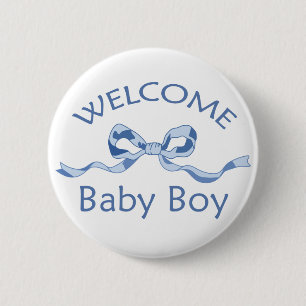 WELCOME BABY BOY RONDE BUTTON 5,7 CM