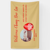 WELCOME Baby Foto Banner Red Egg and Ginger Party (Verticaal)