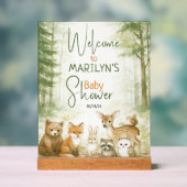 Welcome Baby Shower Baby Animals Acryl Bord (Neutraal)