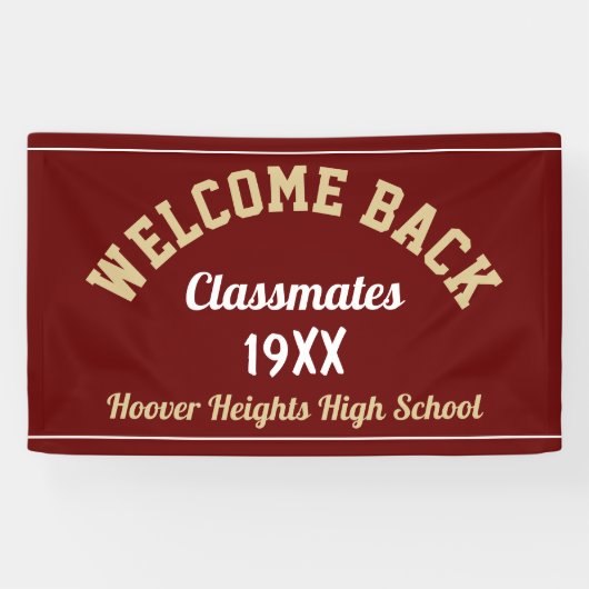Welcome Back Classmates Class Reunion bannière (Horizontal)
