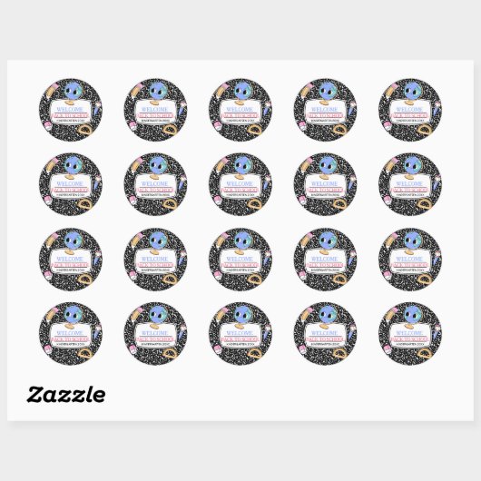 Welcome Back to school composition Notebook Ronde Sticker (Vel)