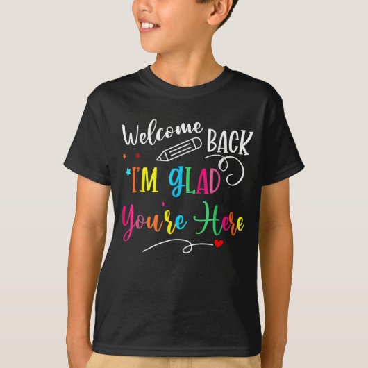 Welcome Back to School – Neon Retro Teacher Tee T-shirt (Voorkant)