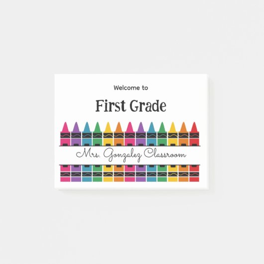 Welcome Back to School Rainbow Crayon  Post-it® Notes (Voorkant)