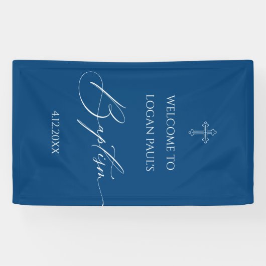 WELCOME BAPTISM banner custom BLUE (Horizontaal)