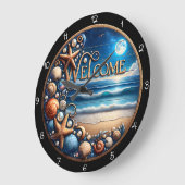 Welcome Beach Seashell Grote Klok (Hoek)