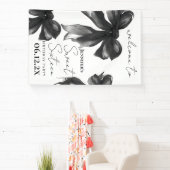Welcome Black Bow Coquette Script Sweet 16 Party Spandoek (Insitu)