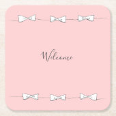 Welcome bow lines vierkante kartonnen onderzetter (Voorkant)