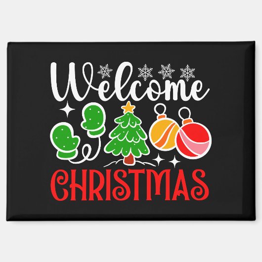 Welcome Christmas Tree And Ornaments-23758 Magneet (Voorkant)