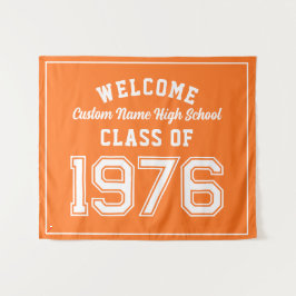 Welcome Class of 1976, Orange Reunion Party Decor Wandkleed
