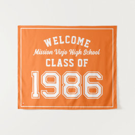 Welcome Class of 1986, Orange Reunion Party Decor Wandkleed