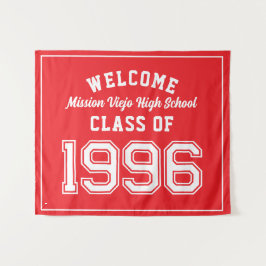 Welcome Class of 1996, Red Reunion Party Decor Tap Wandkleed