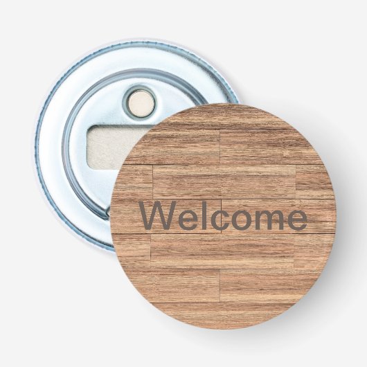 Welcome color wood art button flesopener (Voorkant)