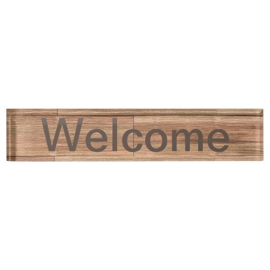 Welcome color wood art naambordje (Voorkant)