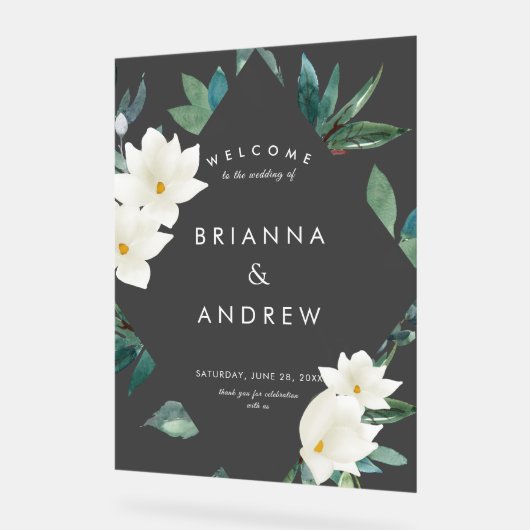 "Welcome" Elégante Plante Mariage (Angle)