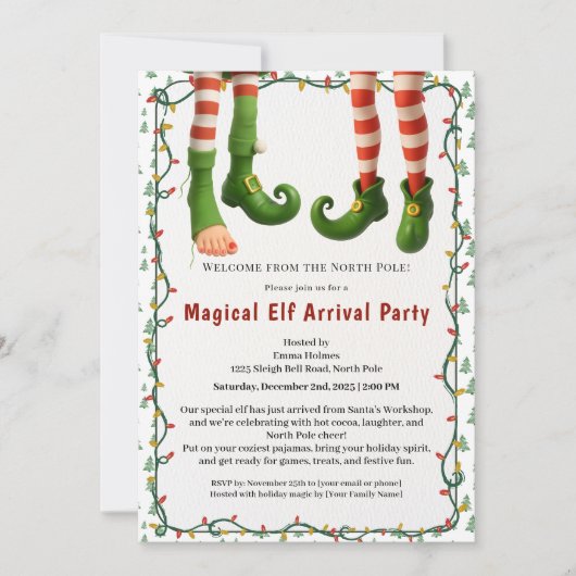 Welcome Elf Party | North Pole Arrival Celebration Kaart (Voorkant)
