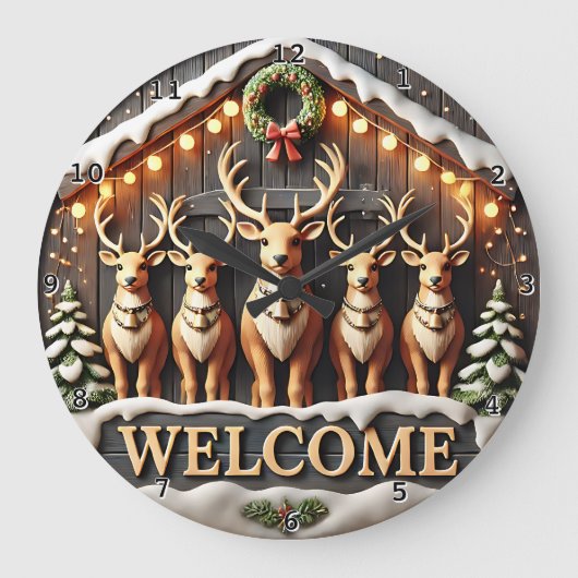 Welcome Five Reindeer Stable Grote Klok (Voorkant)