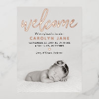 "Welcome" Foto Real Folie Birth Announounding