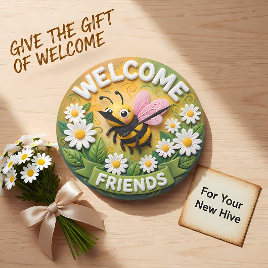 Welcome Friends Honey Bee Spring Grote Klok