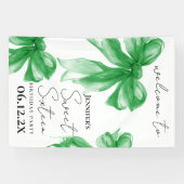Welcome Green Bow Coquette Script Sweet 16 Spandoek (Horizontaal)