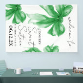 Welcome Green Bow Coquette Script Sweet 16 Spandoek (Beurs)