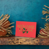 Welcome holly christmas guest fotoplaat (Zijkant)