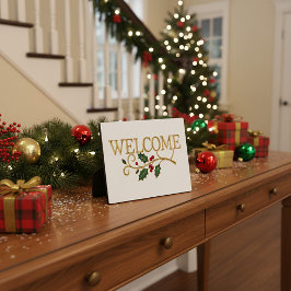 Welcome holly christmas guest fotoplaat