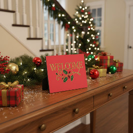 Welcome holly christmas guest fotoplaat