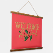 Welcome holly christmas guest  hangend wandkleed (Gebogen)