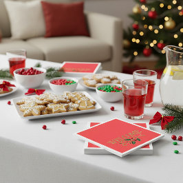 Welcome holly christmas guest servet