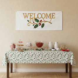 Welcome holly christmas guest spandoek