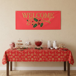 Welcome holly christmas guest spandoek
