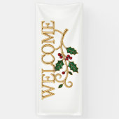 Welcome holly christmas guest  spandoek (Verticaal)
