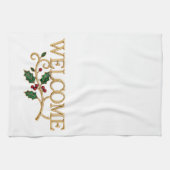 Welcome holly christmas guest  theedoek (Horizontaal)