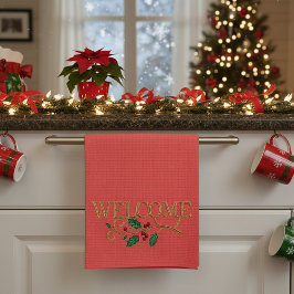 Welcome holly christmas guest theedoek