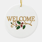 Welcome holly christmas  keramisch ornament (Voorkant)