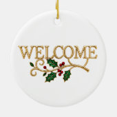 Welcome holly christmas  keramisch ornament (Achterkant)