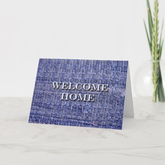 Welcome Home, Denim Blue Jean Rag Rug Kaart (Voorkant)