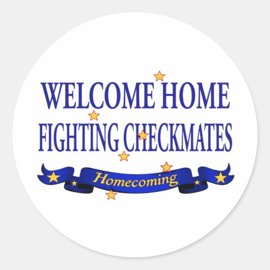 Welcome Home Fighting Ronde Sticker (Voorkant)